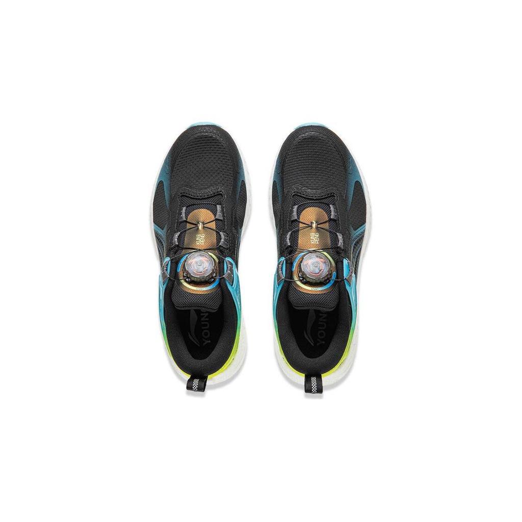 Li Ning Kids Kunpeng 2.0 Fashion Durable Breathable Low-Top Running Shoes Kids Sneaker Black Blue YKFU002-7