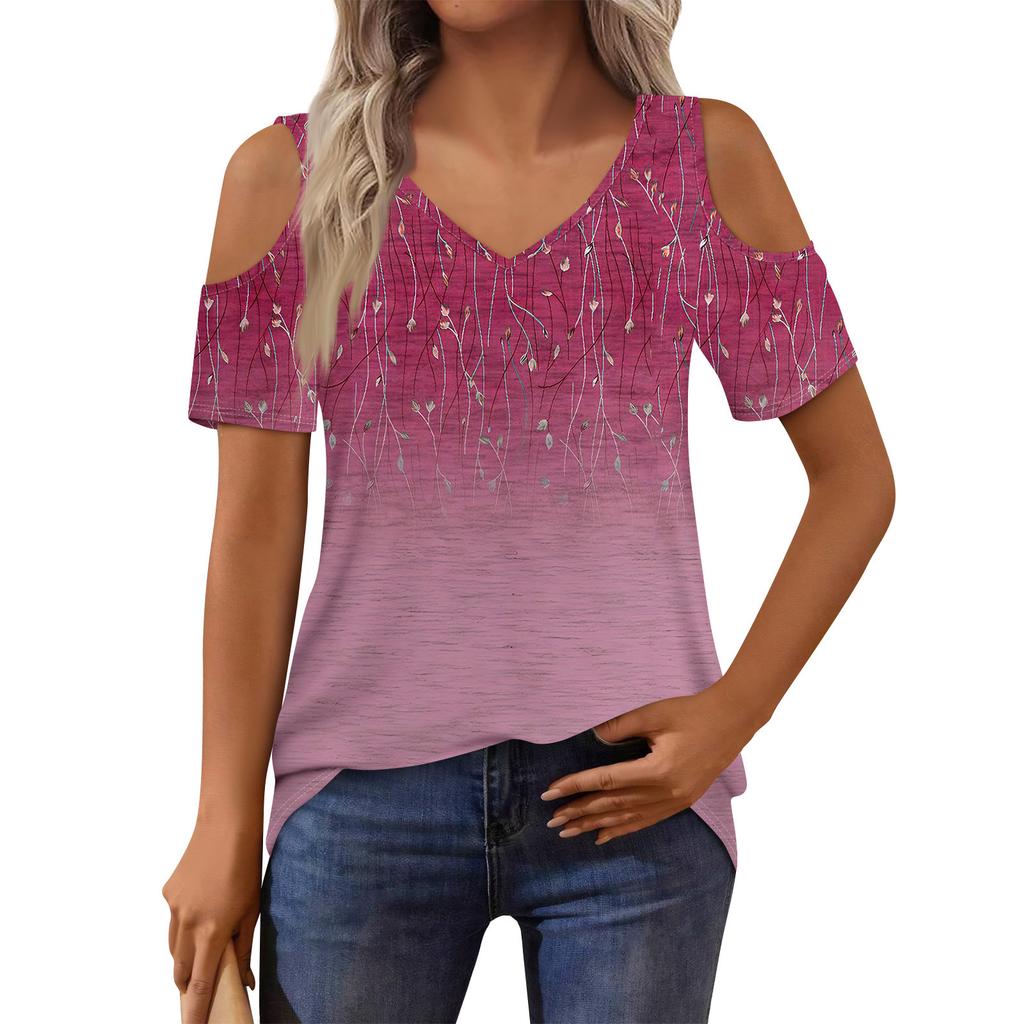 Women's T-Shirt Elegant Casual Shirt Printed Short Sleeve Summer Top Loose Fit