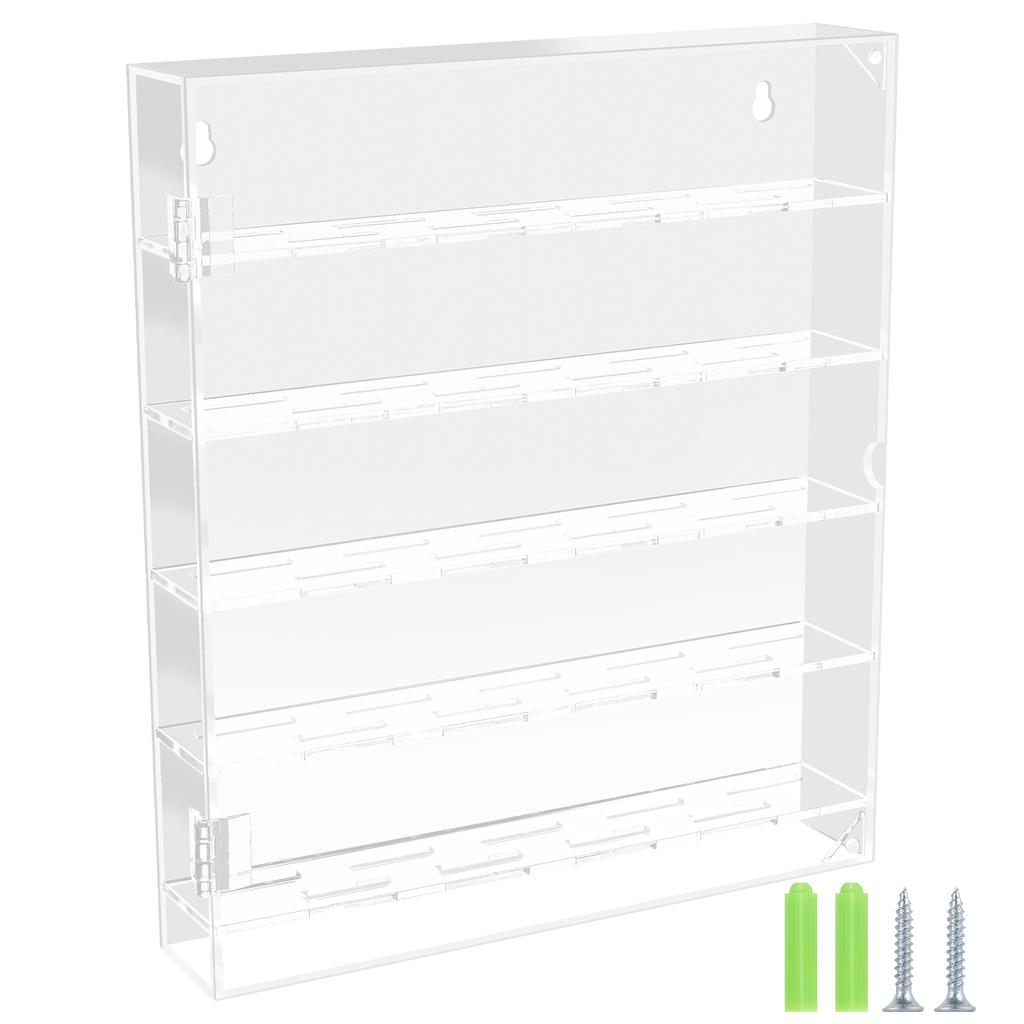 Five Layer Acrylic Display Rack Acrylic Badge Organizer Large Capacity Transparent Coin Display Case with Magnetic Door Decor