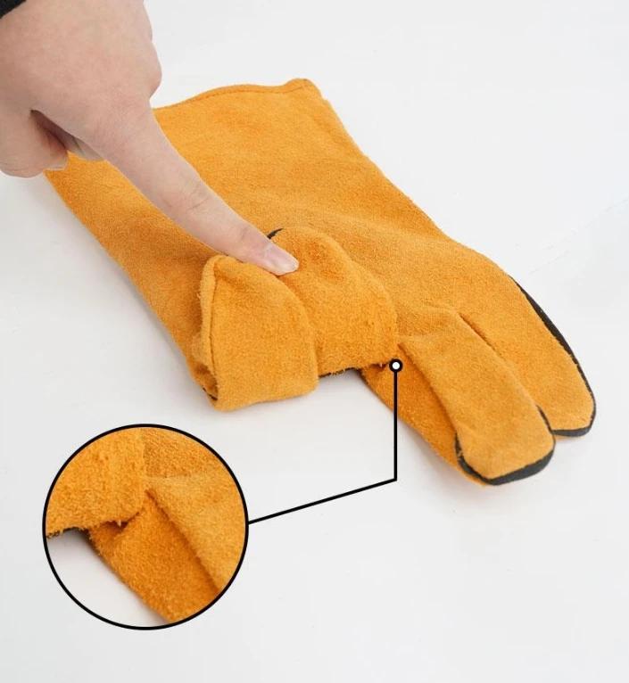 Schweißhandschuhe Hitzebeständige/Feuerfeste Handschuhe Langlebige Lederhandschuhe für BBQ, Ofen