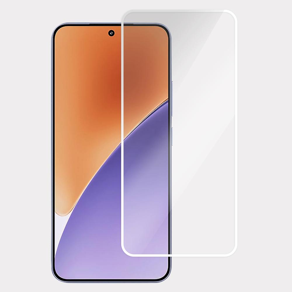 

For Xiaomi 15 Screen Protector Full Glue Electroplated White Edge High Aluminum Silicone Glass Film (Fingerprint Unlock) Type A
