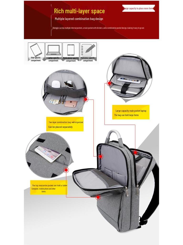 Women's Simple Multifunction Backpack: Solid Color Business, Casual, Laptop, Office, School, Travel Bag