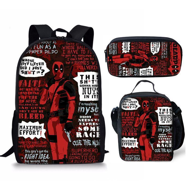 Backpack Satchel Pencil Case Three-Piece Set Student Schoolbag Cartoon Children'S Backpack