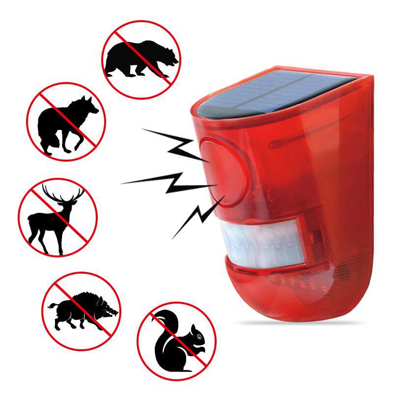 Solar-Powered Remote Control Alarm with Motion Sensor and Animal Repellent