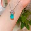 Huamei Jewelry Set Ruby Pendant Pigeon Blood Earrings Paraiba Necklace Emerald