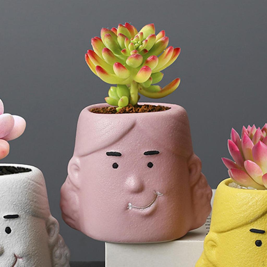 Ceramic Flower Pot Funny Cartoon Planter Artwork Modern Cute Plant Flowerpot for Balcony