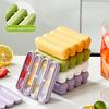 Long Ice Cube Tray Reusable Silicone Ice Stick Tray with Lid Easy Release Freezing Ice Tray with 4 Slots for Whiskey Water Bottle