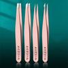 4 Sets de Pinzas Rosas para la Limpieza Diaria de Cejas, Pestañas y Bigotes