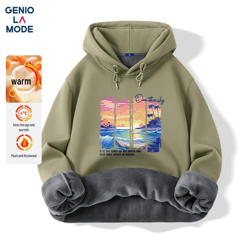 

GENIOLAMODE Men s Heavyweight Winter Fleece Hooded Sweatshirt 2XL