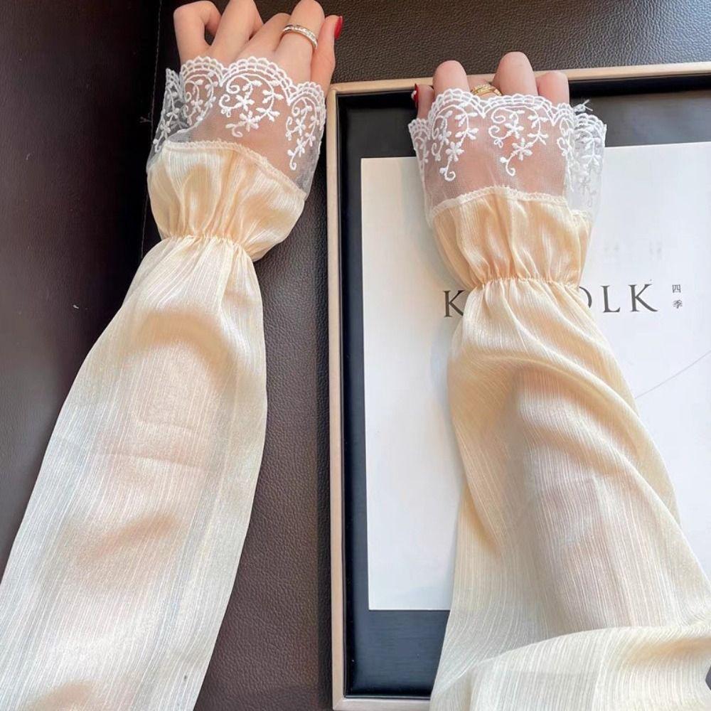 Breathable Lace Sleeve Sun Protection Summer Arm Cover UV Protection Long Arm Sleeves  Outdoor
