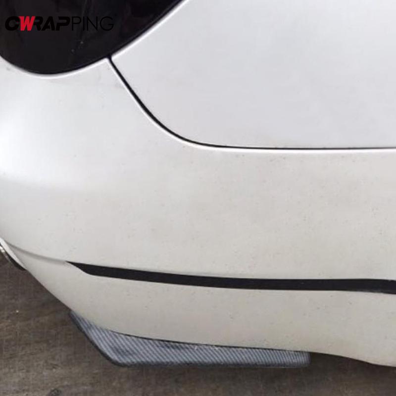 2pcs Universal Car Rear Bumper Lip Diffuser Splitter Spoiler Scratch Protector Black Carbon Fiber Rear Lip Wrap Angle Splitters