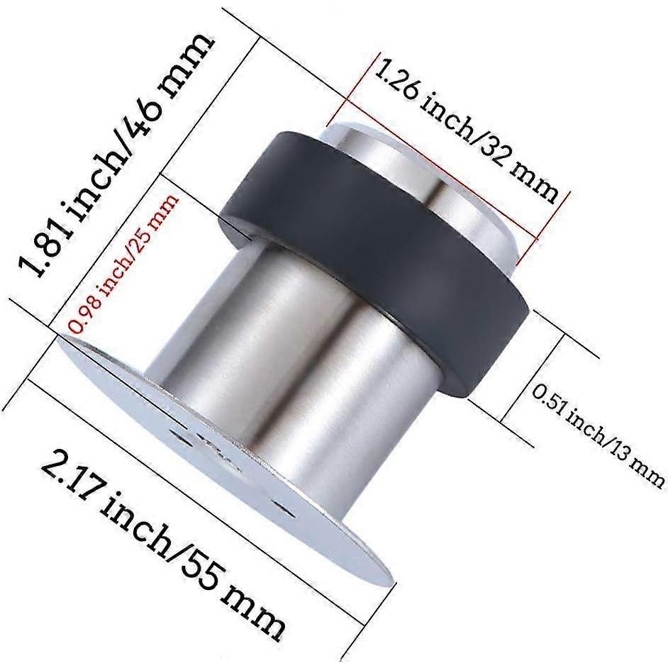 4pcs Adhesive Stainless Steel Door Stop, 1.8" Floor Mounted Door Stopper Doorstop