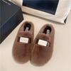 Internet Celebrity Mao Mao Slippers Women's Shoes 2025 Autumn and Winter New Wear Lazy Flat Bottom One Pedal Bag Head Cotton Slippers