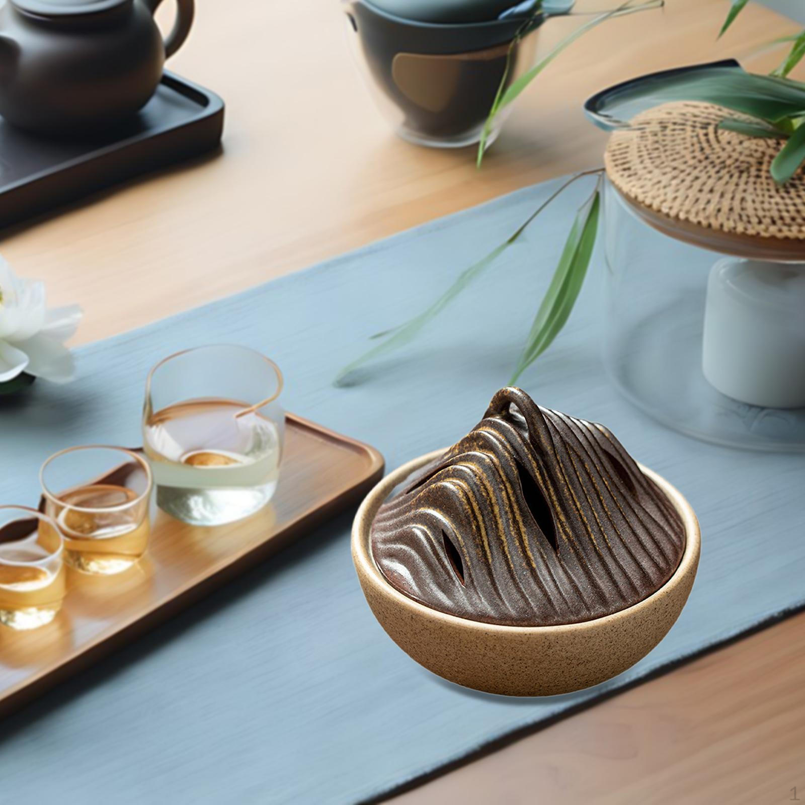 

Burner Holder Home Decor Decorative Coil Ceramic for Office Relaxation Desktop Meditation Plain Style