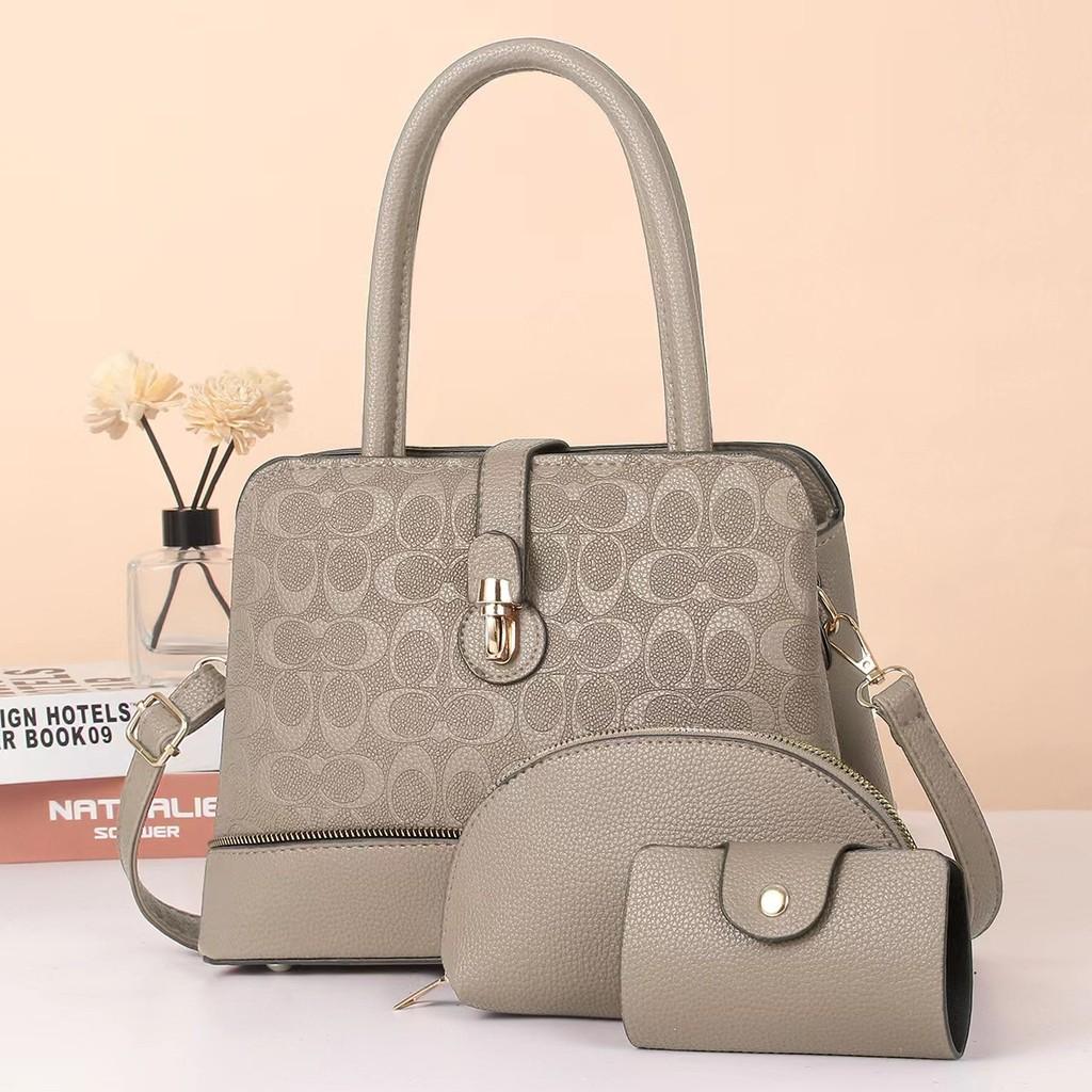 Stylish Three Piece Set Of Versatile Shoulder Handbags With Floral Design For Women