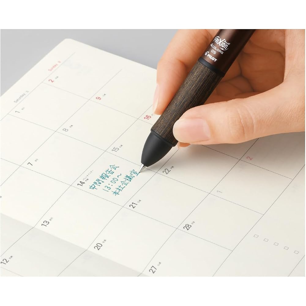 PILOT LKFB3SEFCP Multicolor Frixion Ball 4 Wood 0.5mm Coral Pink Ballpoint Pen