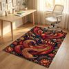 Dragon Phoenix Theme Crystal Velvet Rug Personalized Custom Name Text Soft Floor Mat Home Decor