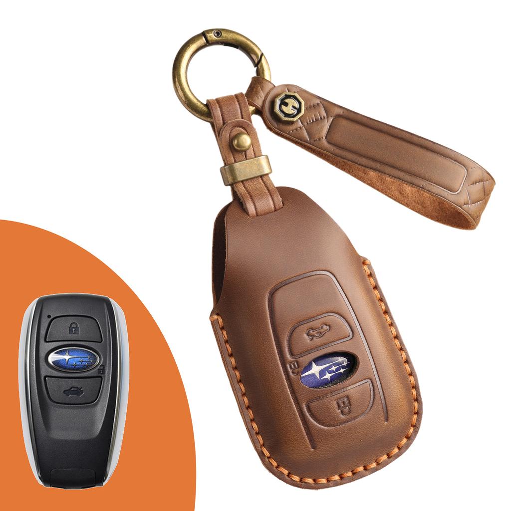 Retro Key Cover for Subaru Key Bag XV Forester Aohu Lion BRZ Leather Car Case Buckle