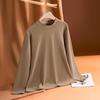 Women's Korean Style Double-Sided Velvet Long-Sleeve Turtleneck Top - Solid Color