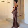 2026 Spring European & American Asymmetrical Neck Sleeveless Open Back Bodycon Dress