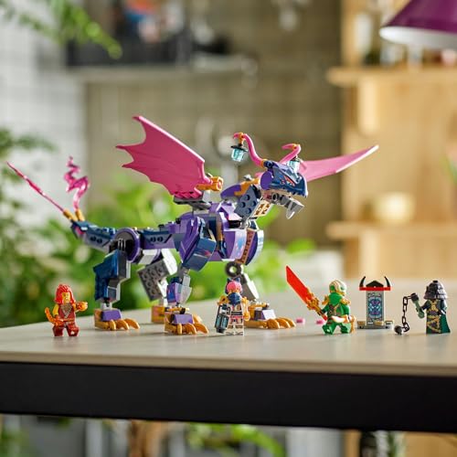 Jucărie LEGO Ninjago Dragonul Maestru Ronzu, Cadou de Ziua de Naștere, Piese de Construcție, Băieți și Fete, Vârste 7, 8 și 9, Elevi de Școală Primară, Creatură Animală, Robă de Luptă