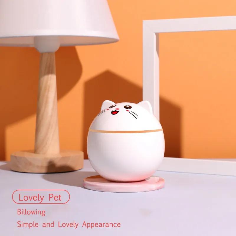 300ml Mini Lucky Cat USB zvlhčovač vzduchu Ultrazvukový Aroma Difuzér Výrobník mlhy s LED světly Přenosná čistička vzduchu do auta