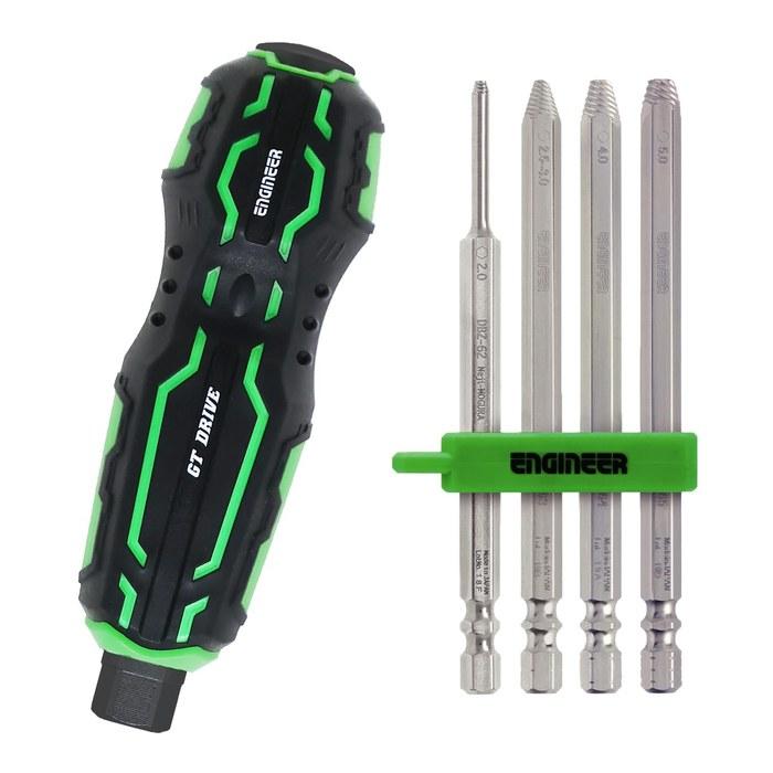 Engineer GT Drive Screw Gauge Set DZ-74 Green/Black for 2.0-5.0mm