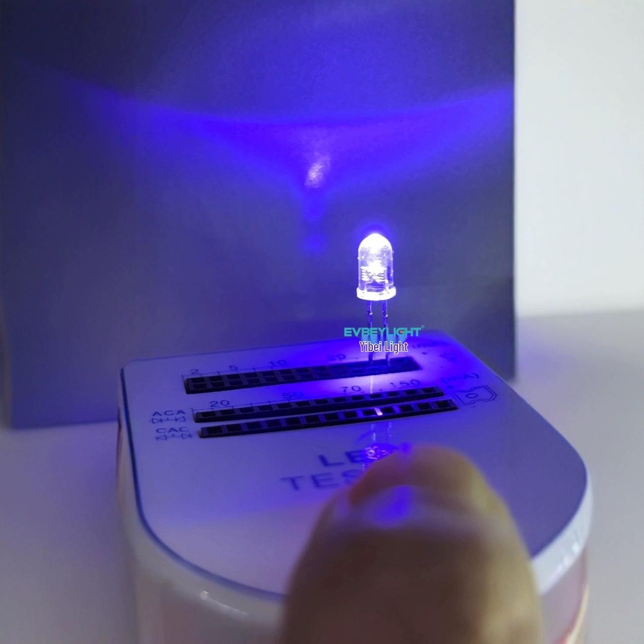 

5мм Фиолетовые Светодиоды Высокой Яркости - Прозрачная Круглая Головка, Низкое Потребление, Выводные, 3В 20мА