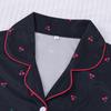 Cherry Print Women's Pajama Set - Short Sleeve & Shorts, European & American Style Home Wear