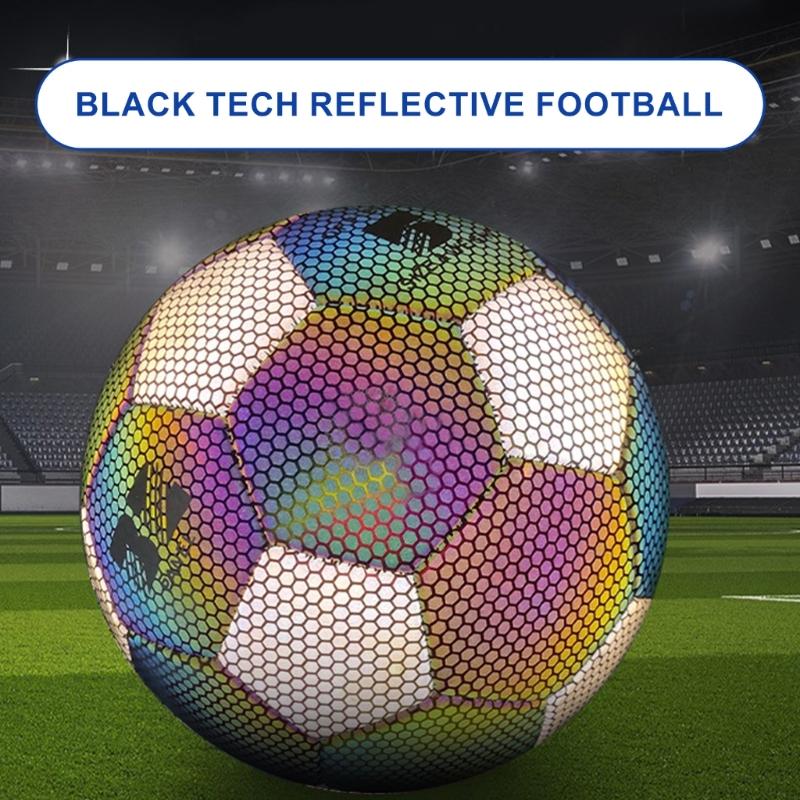 Outdoor Sports Reflective Football Indoor and Outdoor Training Balls Luminously Colorful Soccer Balls for Adult Training