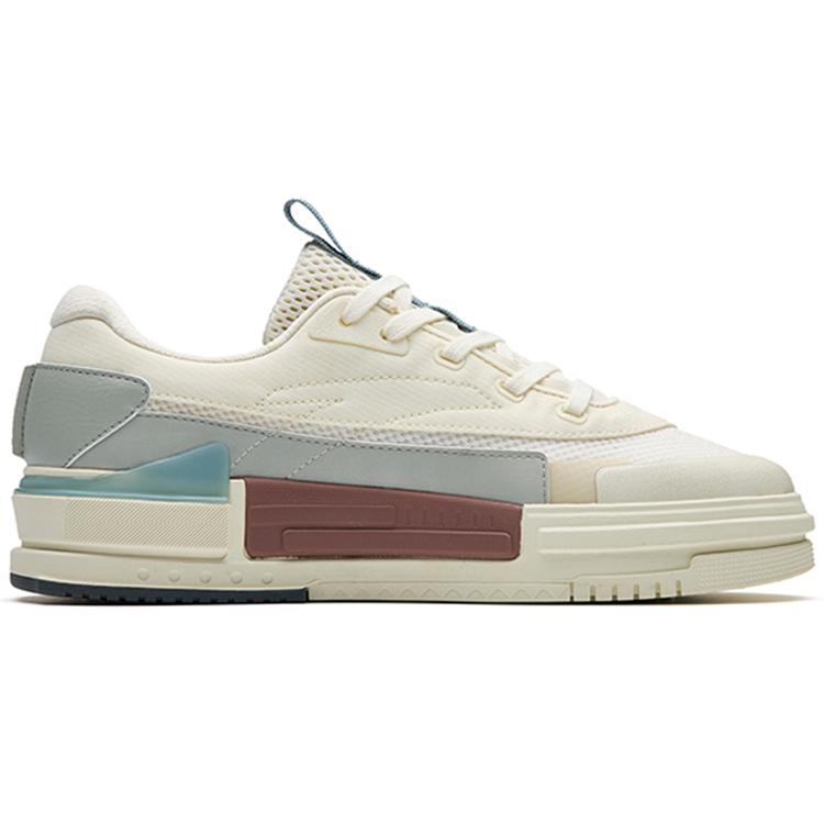 New Anta Life Collection Lightweight And Breathable Low Top Skateboard Shoes Men's White Gray 912238066-4