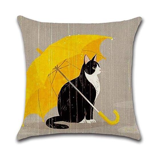 Cushion Cover, Scandinavian Set of 4, 45x45, Flax, Simple, Cushion Cover, Stylish, Classic, Sofa Backrest, Body Pillow, For Car, Interior Decoration,