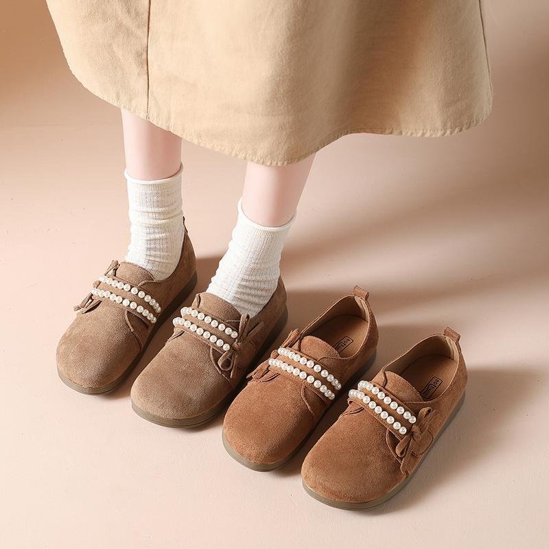 Birken Shoes Loafers Pearl Versatile Single Shoes Kangaroo Shoes Women Shoes Ladies