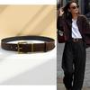 Women's Faux Suede Reversible Belt for Jeans, Coats, and Trousers - Simple Design