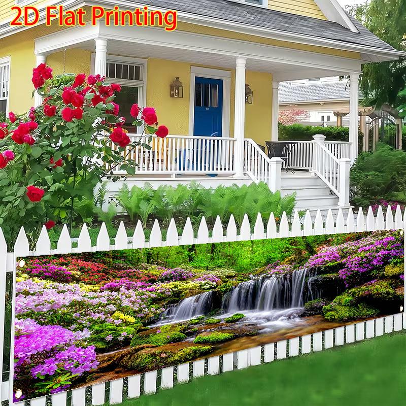 Spring Summer Tropical Plant Stream Fence Banner Outdoor Decor