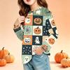 Kids Halloween Print Long Sleeve Neck T-Shirt with Pockets