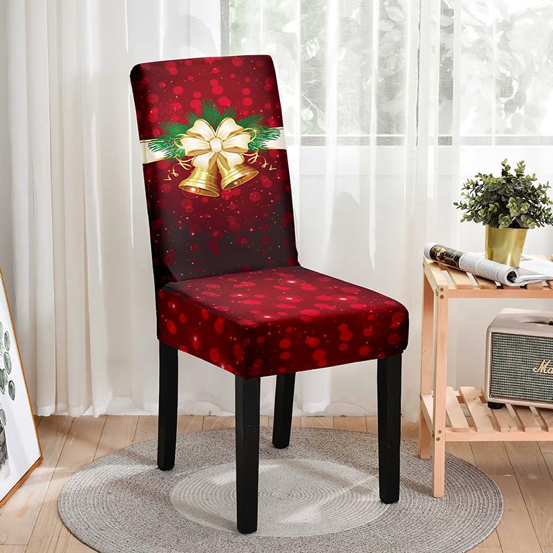 Elastic Christmas Chair Covers Stretchable Dining Office Banquet Seat Protectors Festive Holiday Decor Armchair Cover