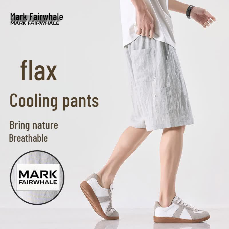 MARK FAIRWHALE Men s 2026 Summer Lyocell Linen Blend Shorts M