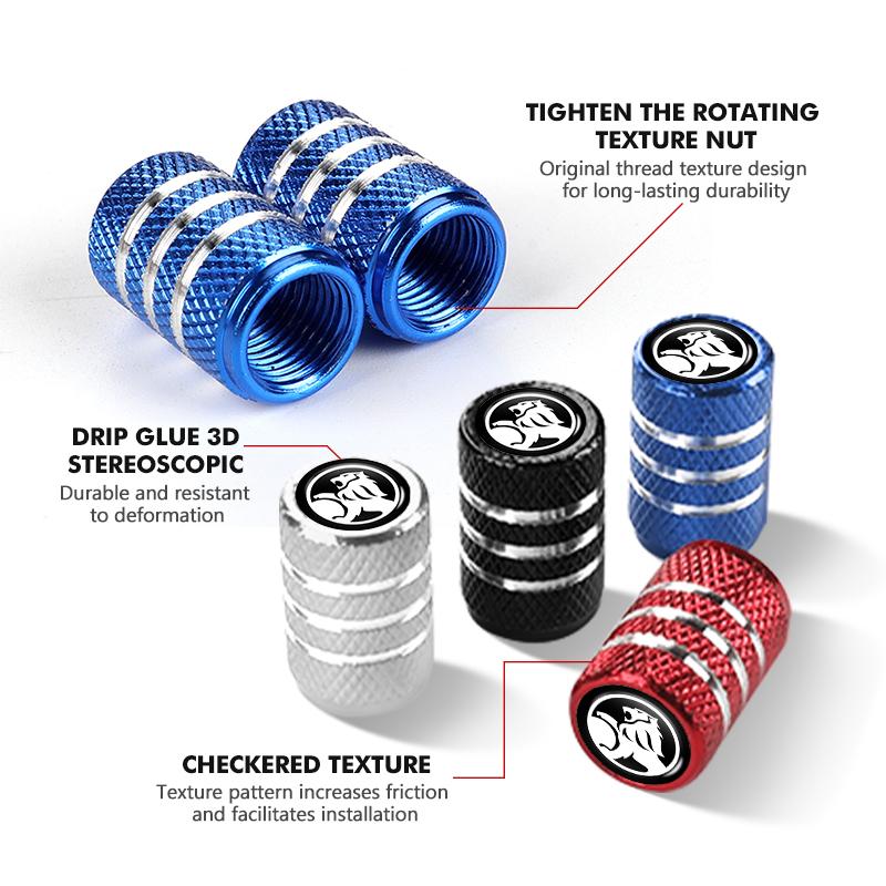 4PCS Car Style F20 Metal Wheel Tire Valve Air Stem Cap For Holden VT VX VU VY HSV Astra H SV Colorado 7 2012-2023 Cruze
