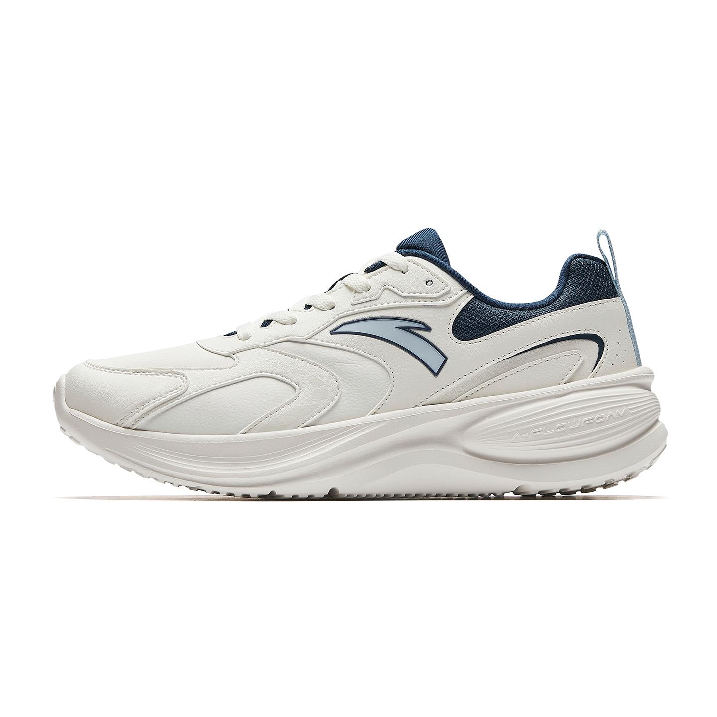 

Anta Fly Fast Leather Waterproof Shock Absorption Lightweight Low Top Urban Commuting Running Shoes Men sneaker Dark-Blue 912545515-5 44