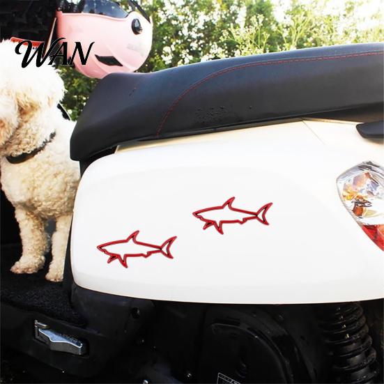 Non-fading Car Sticker Zinc Alloy Shark 3D Hollow Out Animal Decal for Vehicle Side Creative Badge Motorcycle Electric Vehicles Long-lasting