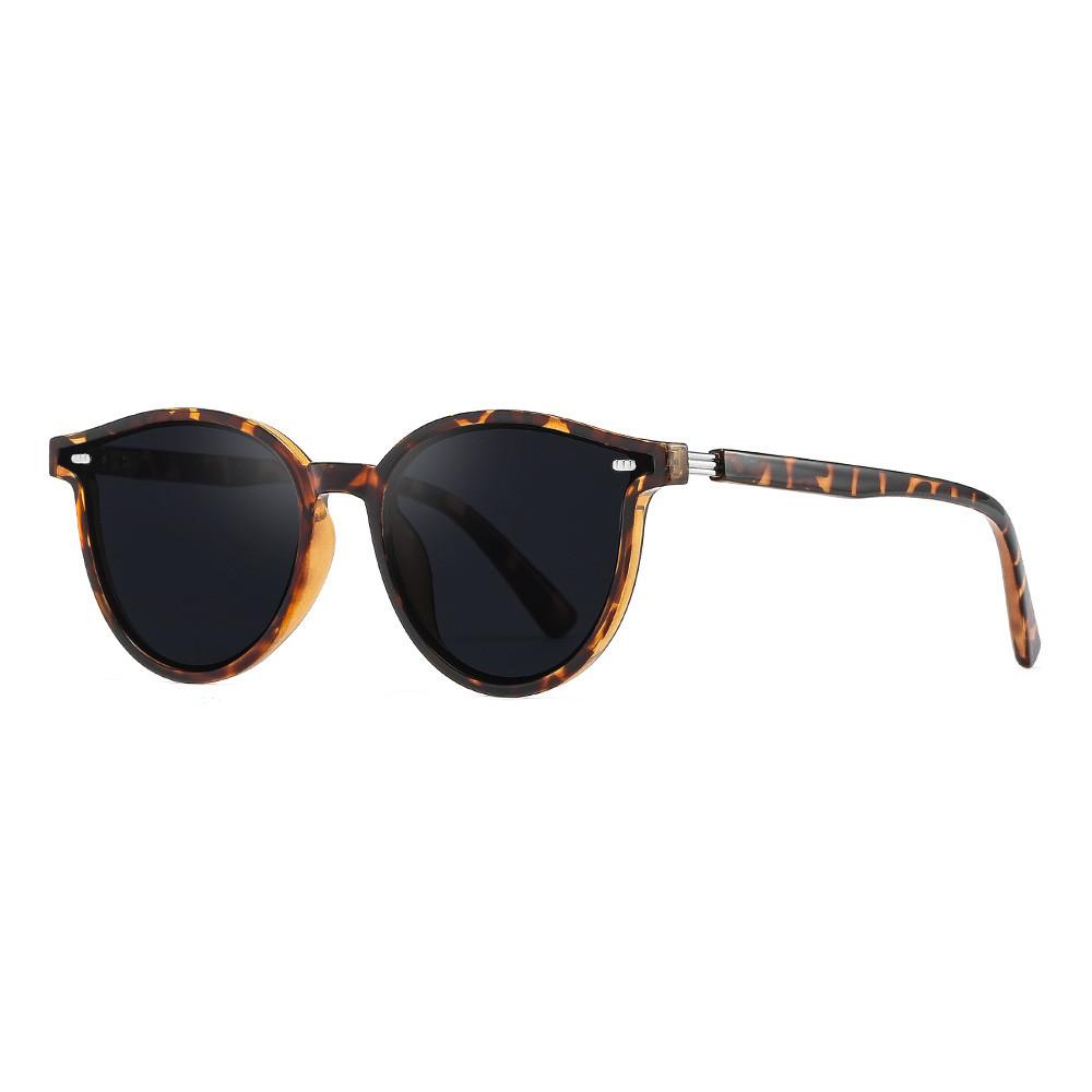 

Female Male Fashion Round Full Frame Sunglasses With Protection For Travel And Party коричневий