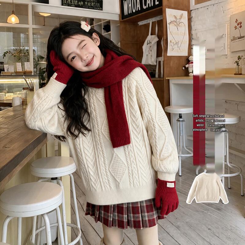 Girls' Autumn Winter Pullover Knit Sweater