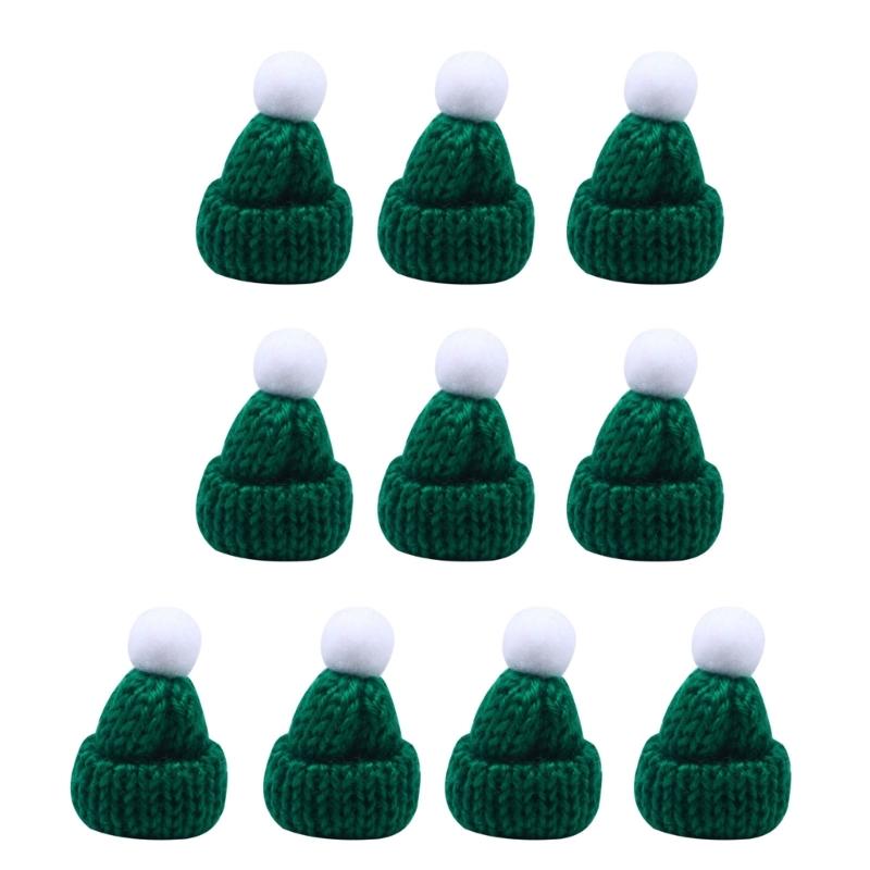 Pack of 10 Mini Knitted Hats for DIY Crafts and Girls Gifts Household Decoration for Kid Girl Boys Handicraft Crafts