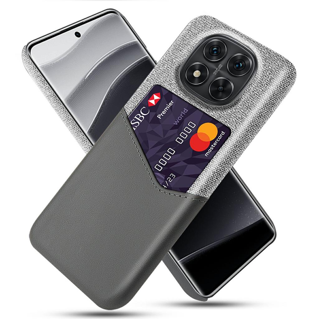 For Xiaomi Redmi Note 14 Pro 5G/Poco X7 5G Case PU Leather Cloth Texture Hard PC Phone Cover with Card Holder