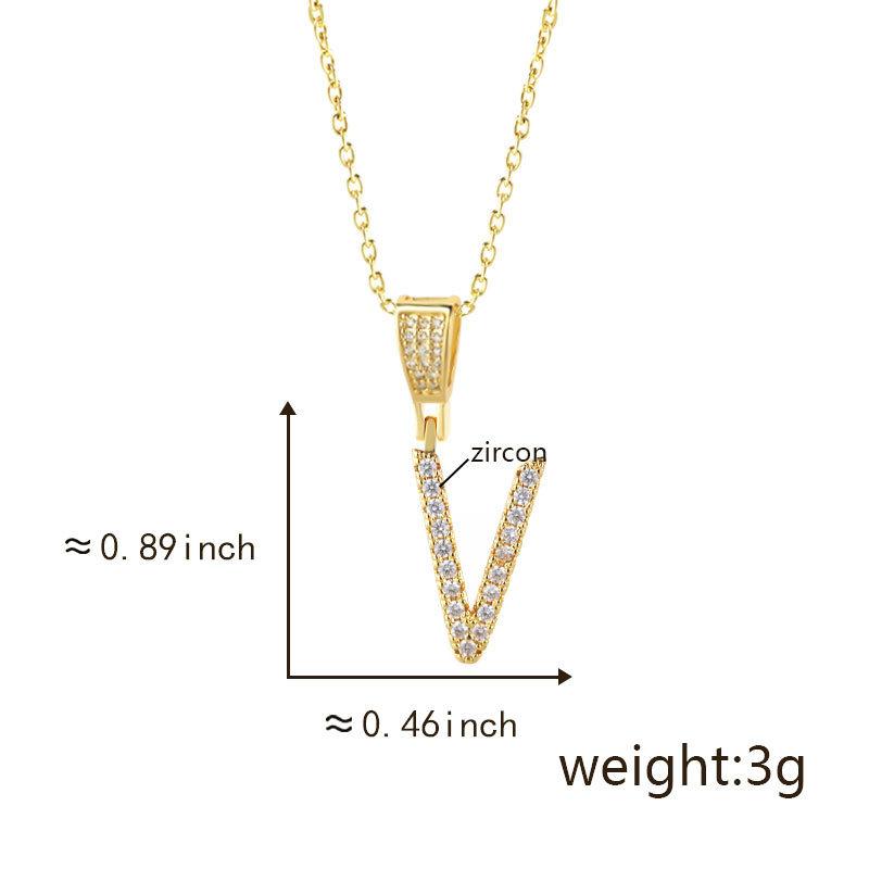 Gold Plated Crystal Initial Letter Necklace Personalized Dainty Name Pendant Jewelry