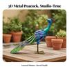 Metal Peacock Statue Intricate Lawn Ornament Sturdy for Patio, Balcony
