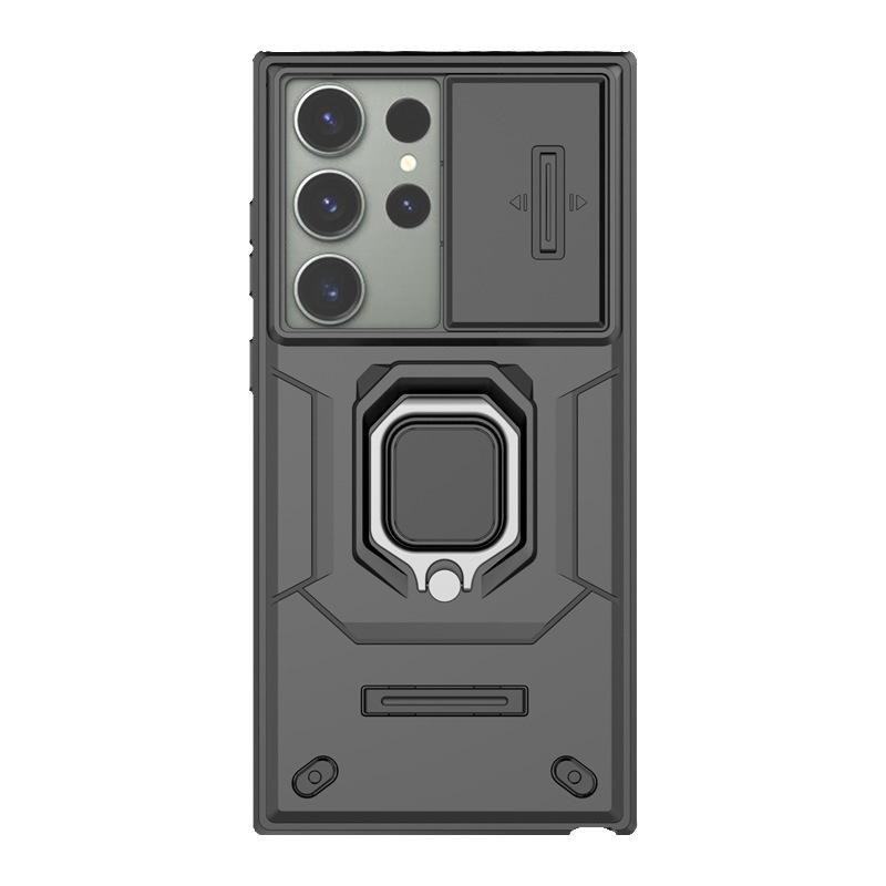 Suitable for Samsung S25 Ultra Black Panther Ring Case Galaxy A54 Fighting Bear Window Protective Case