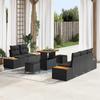 Garden Sofa Set with Cushions 8 pcs Black