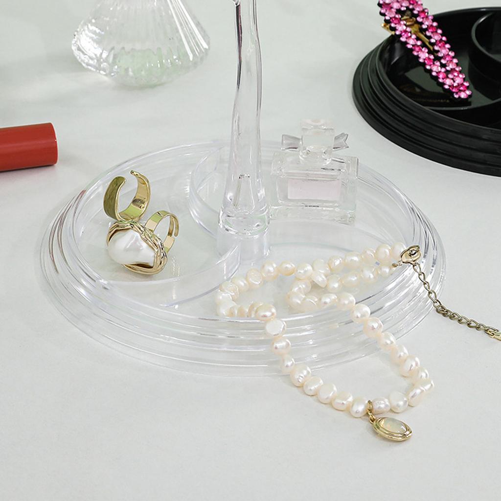 1pc,Tree Shaped Jewelry Display Stand with Tray, Earrings, Necklaces, Rings, Jewelry Storage Rack, Desktop Jewelry Tower